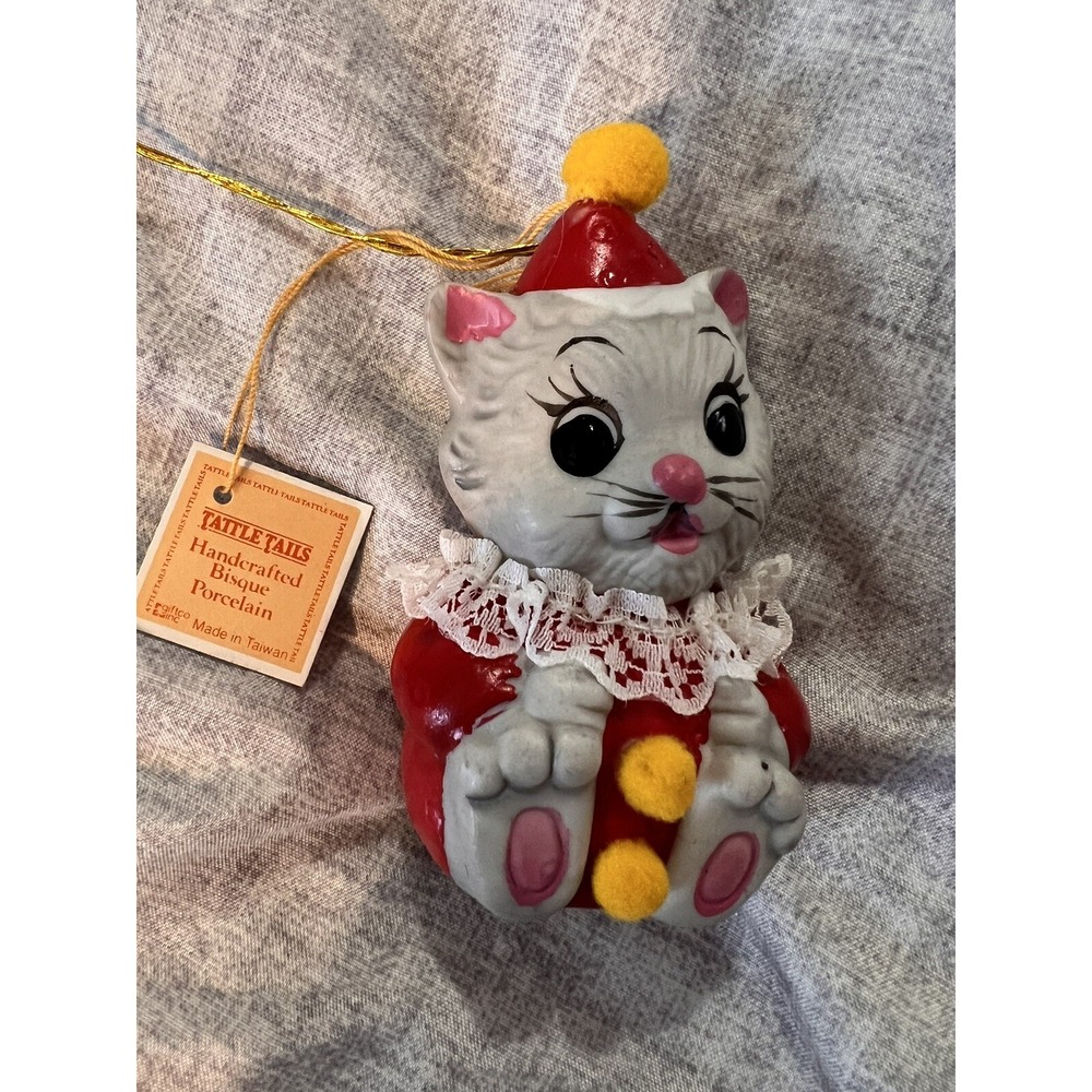 Tattle Tails Handcrafted Bells Bisque Porcelain Ornaments Giftco Vintage 3"